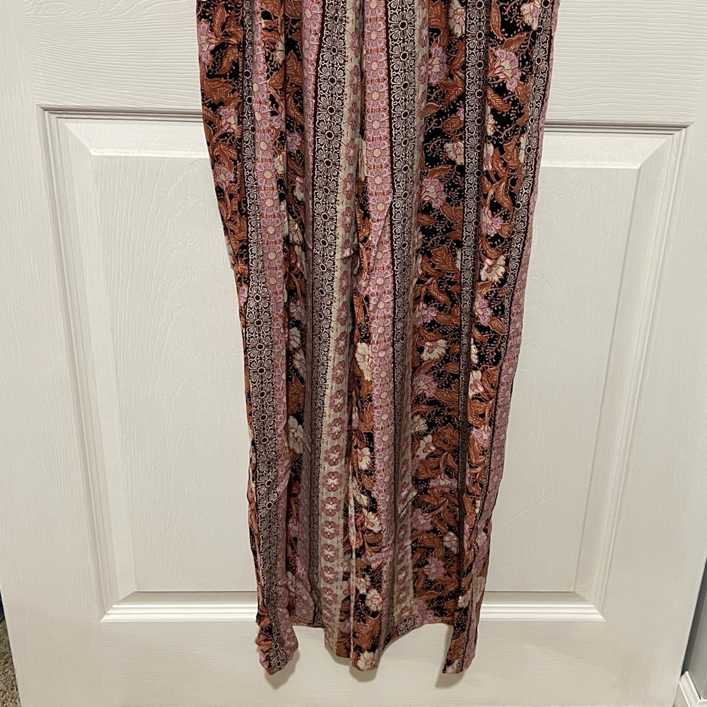 💗 *NEW* A.U.W. - Womena Bohemian Pink and Brown Full Length Jumpsuit - Picture 11 of 11